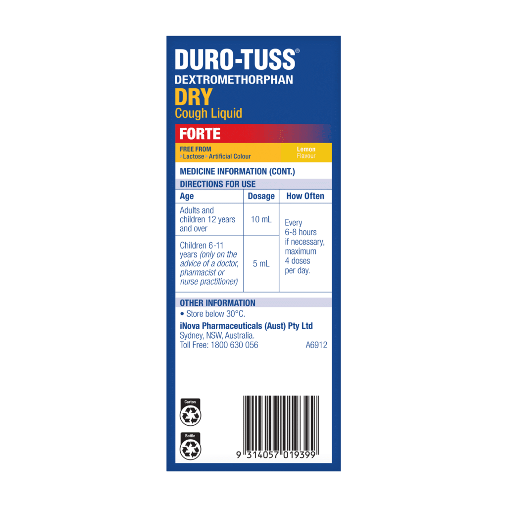 DURO-TUSS Dextromethorphan Dry Cough Liquid Forte Solution 200mL