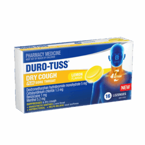 DURO-TUSS Dry Cough PLUS Sore Throat Lozenges Lemon Flavour